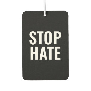 Désodorisant Pour Voiture Stop Hate, panneau noir blanc Air Freshener