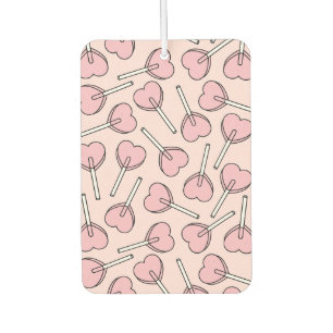 Désodorisant Pour Voiture Sucettes roses, sucettes en forme de cœur, motif d