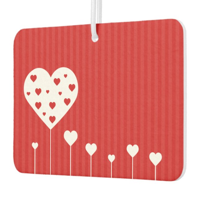 Désodorisant Pour Voiture Sweet Lovely Romantique Rouge Coeurs blancs (Gauche)