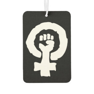Désodorisant Pour Voiture Symbole universel féminin au pochoir blanc sur noi