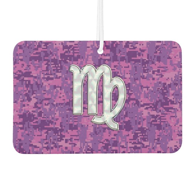 Désodorisant Pour Voiture Symbole Virgo Style Camouflage numérique Fuchsia r (Devant)