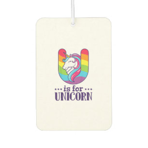 Désodorisant Pour Voiture T-Shirt Alphabet Licorne Enfants U