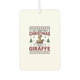 Désodorisant Pour Voiture T-Shirt Noël drôle de girafe traîneau fête