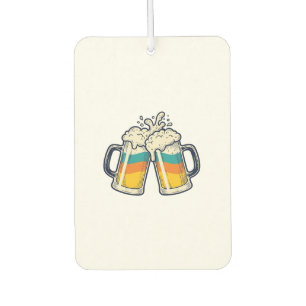 Désodorisant Pour Voiture T-shirt vectoriel de mug de bière arc-en-ciel vint