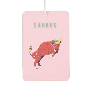 Désodorisant Pour Voiture Taureau rose, zodiaque, impression de signe du zod