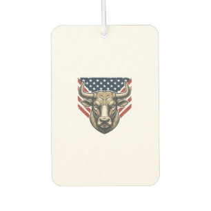 Désodorisant Pour Voiture Tête de taureau patriotique gravure vintage Art ve