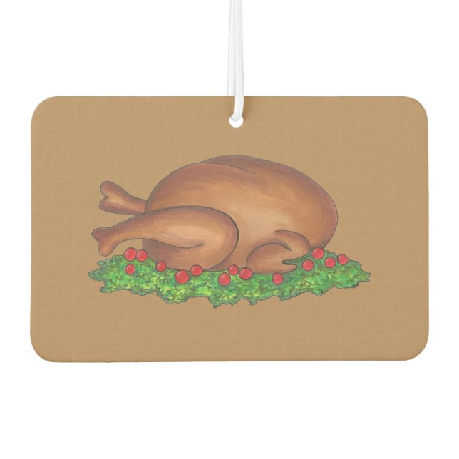 Désodorisant Pour Voiture Thanksgiving Turkey with/ Cranberries Dinner Foody (Devant)