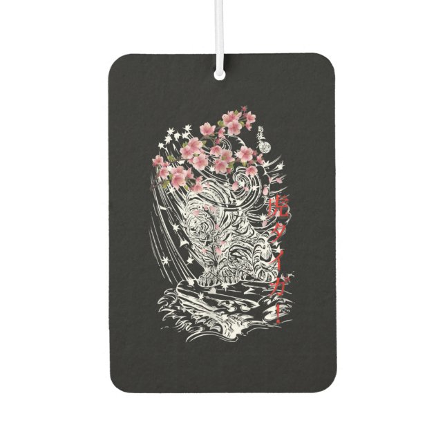 Désodorisant Pour Voiture Tigre Asiatique Aux Fleurs De Cerisiers Et Japonai (Devant)