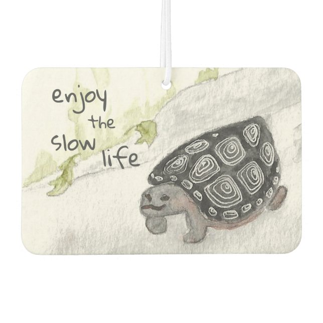Désodorisant Pour Voiture Tortue aquarelle Lente (Devant)
