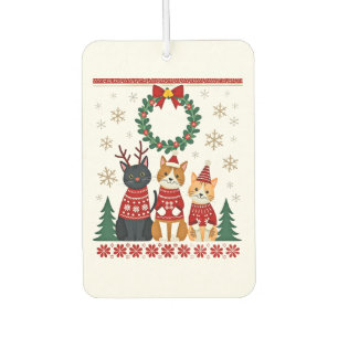 Désodorisant Pour Voiture Trois Chat Drôle De Noël Chat Sale Sweat De Noël M