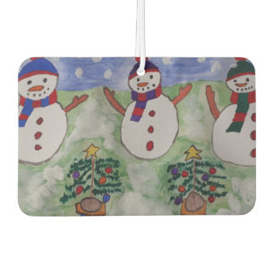 Désodorisant Pour Voiture Trois Snowmen de Noël Air Freshener