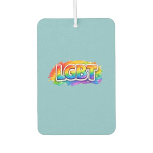 Désodorisant Pour Voiture Typographie arc-en-ciel LGBT