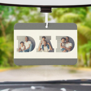 Désodorisant Pour Voiture Typographie de découpe "Papa" avec 3 photos pour l