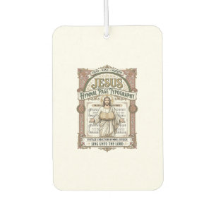 Désodorisant Pour Voiture Typographie de la page de l'hymne de Jésus Page de