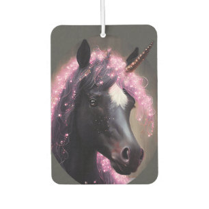 Désodorisant Pour Voiture Unicorn noir et rose Imaginaire de fée Créature