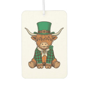 Désodorisant Pour Voiture Vache des Highlands mignonne trèfle irlandais conc