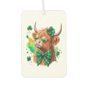 Désodorisant Pour Voiture Vache des Highlands St Patrick Png, Vache Chanceus