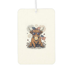 Désodorisant Pour Voiture Vache écossaise patriotique Bubblegum Gravure vint
