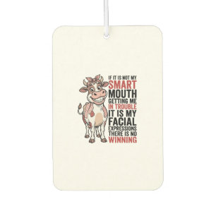 Désodorisant Pour Voiture Vache mignonne insolente graphique vintage Smart M