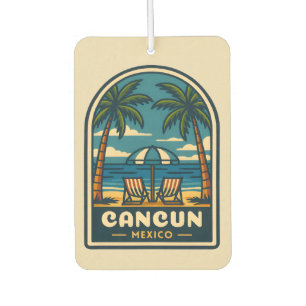 Désodorisant Pour Voiture Vintage voyage Cancun Mexico Beach Retro de bord d