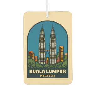 Désodorisant Pour Voiture Vintage voyage Kuala Lumpur Malaisie Style Rétro