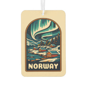 Désodorisant Pour Voiture Vintage voyage rétro Norvège Northern Lights Pitto