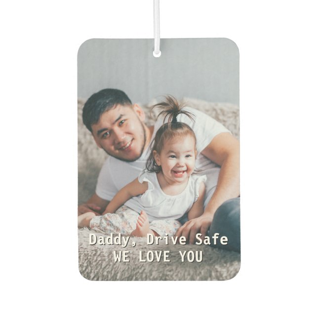 Désodorisant Pour Voiture Voiture de Fête des pères photo personnalisée sécu (Devant)