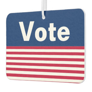 Désodorisant Pour Voiture Votez Rayures Rouges Blanches et Bleues