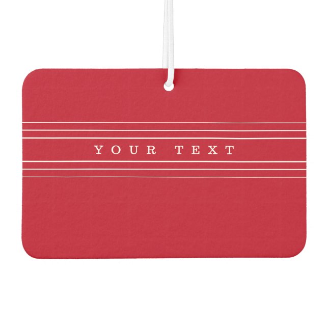Désodorisant Pour Voiture Votre texte personnalisé et vos bandes modernes |  (Devant)