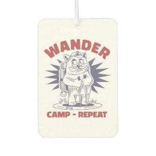 Désodorisant Pour Voiture Wander Camp Repeat - Camper de chat Vintage