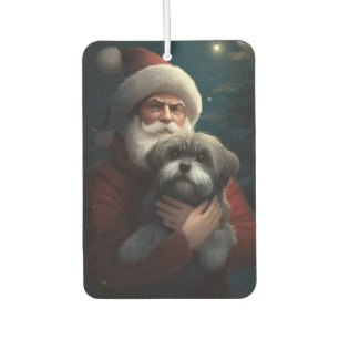 Désodorisant Pour Voiture Yorkipoo avec le Père Noël Noël Festif