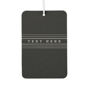 Désodorisant Pour Voiture Your Custom Text & Modern Stripes Black & White