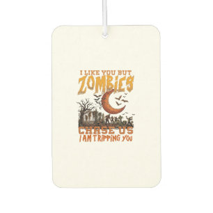 Désodorisant Pour Voiture Zombies nous poursuivent Halloween Cimetière Crois