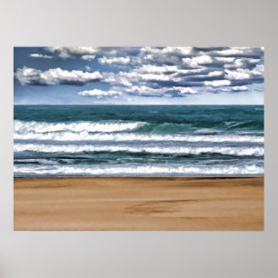 Desolate Beach Day Poster