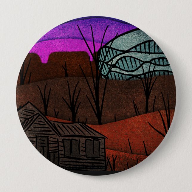 Desolate  Landscape 4 Inch Round Button (Front)