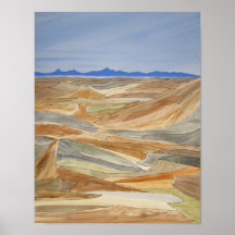 Desolate Regions Watercolor Line Art Print