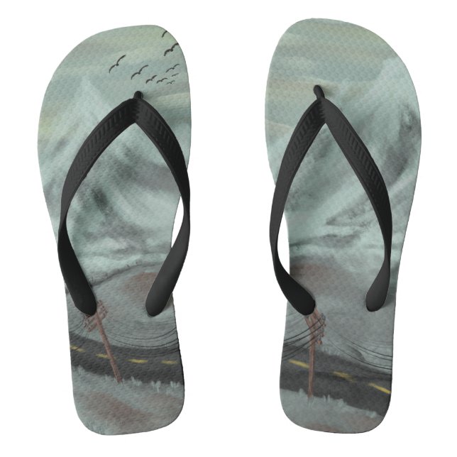 Desolate Road Flip Flops (Footbed)