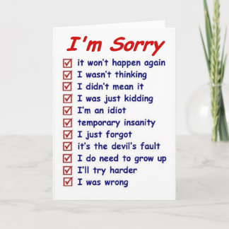 "Désolé !" avec Great Excuses ! Carte de vœux