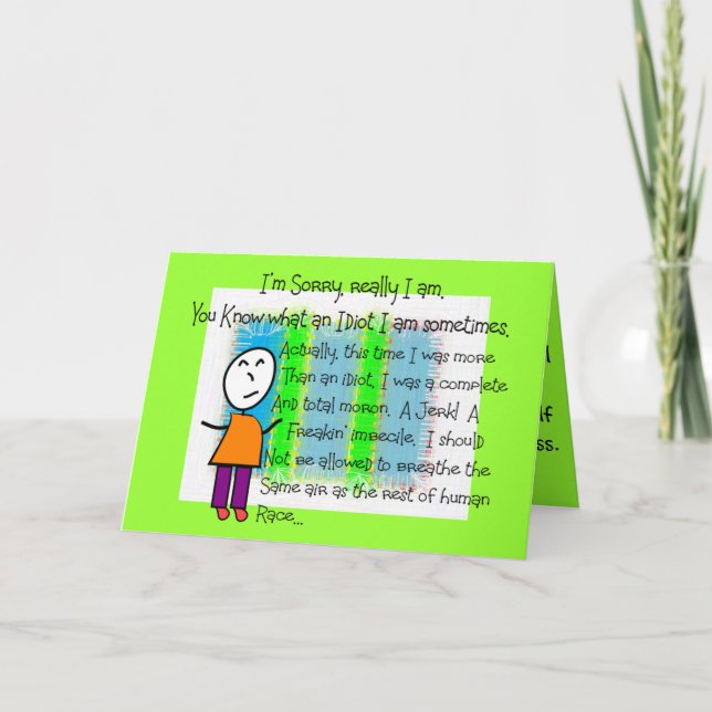"Désolé" Carte de voeux Hilarious (Devant)