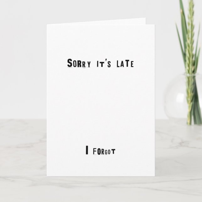 Désolé c'est la défunte carte d'anniversaire (Devant)