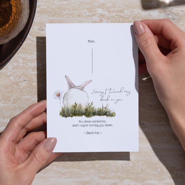 Désolé D'Avoir Tourné Ma Carte D'Excuses Dos (An adorable card to tell someone you really care about that you are sorry.)