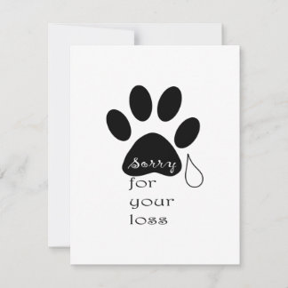 Désolé pour votre perte Pet carte de sympathie