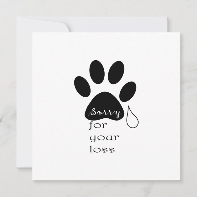 Désolé pour votre perte Pet carte de sympathie (Devant)