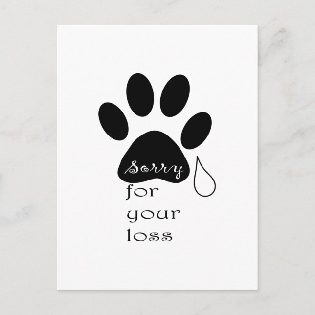 Désolé pour votre perte Pet carte de sympathie (Devant)