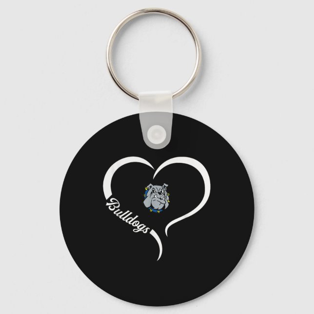 Desoto County Bulldogs Logo Half Heart Slogan Hs  Keychain (Front)