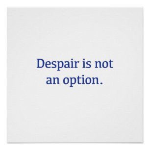 Despair is not an option. poster