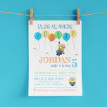 Despicable Me | Minion Balloon Birthday Invitation<br><div class="desc">Minions Franchise © Universal City Studios LLC. All Rights Reserved. Invite all your family and friends to your child's Despicable Me themed Birthday party with these cute Minion invites. Personalize by adding all your party details.</div>