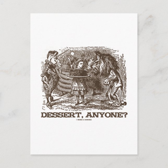 Dessert, Anyone? (Unicorn Alice Lion Wonderland) Postcard (Front)
