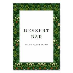 Dessert BAR Inviting Green Floral Table Number