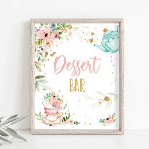 Dessert Bar Tea Party Baby Brewing Baby Shower Poster